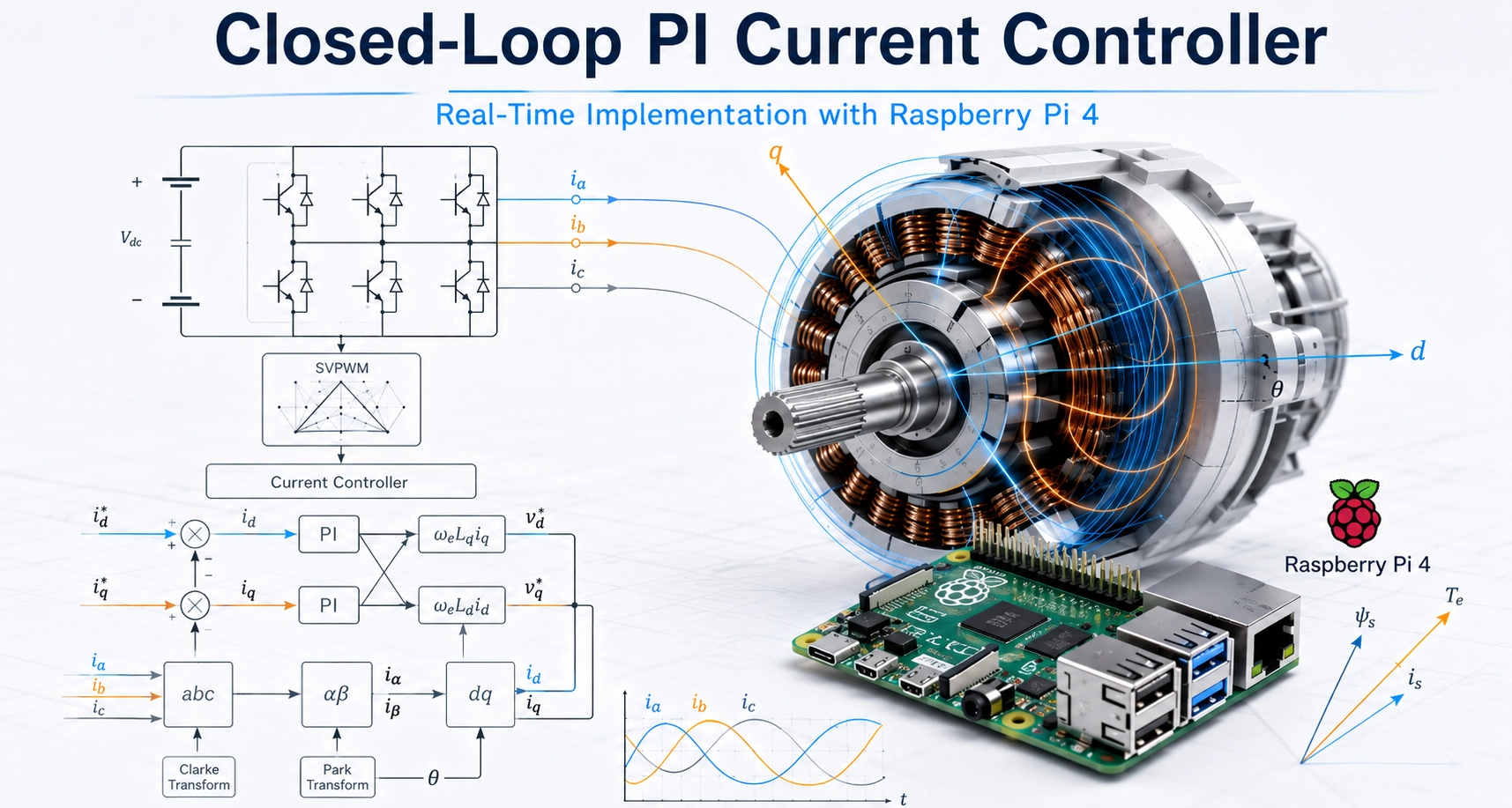 کنترل‌کننده PI جریان حلقه‌بسته با MOSFET روی رزبری پای