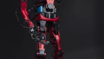 Full-size humanoid robot in a research lab, representative of the joint-level BLDC motor drives that EPC Gen 7 GaN power stages target