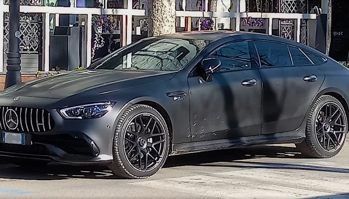 Mercedes-AMG GT 4-door Coupe, the world-debut production vehicle for Mercedes-Benz's new axial flux electric motor built in Berlin-Marienfelde